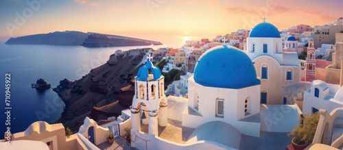 blue domes of Santorini