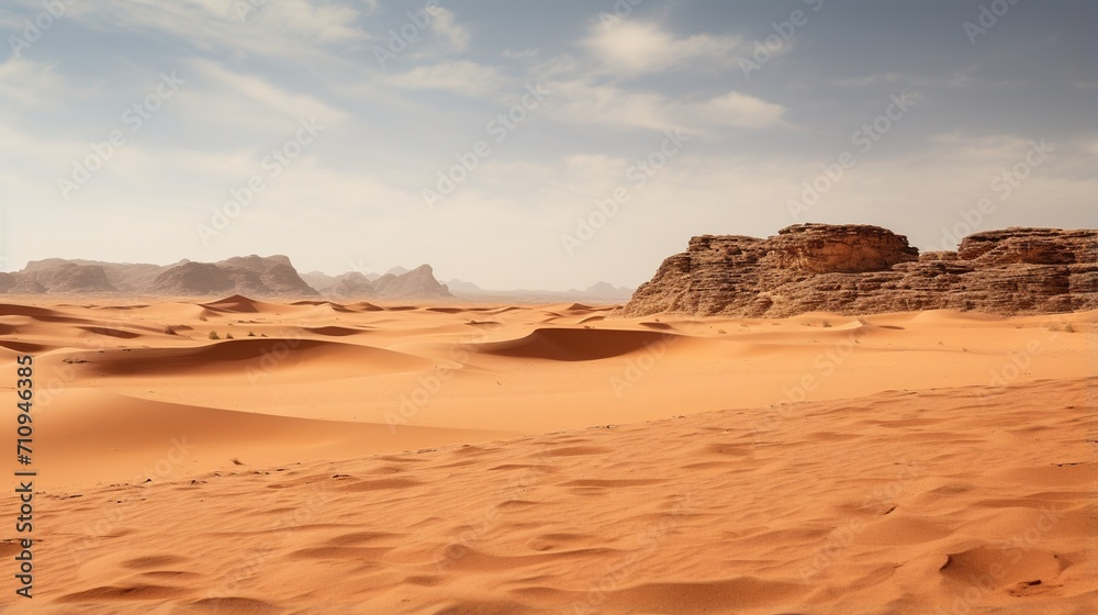 A vast expanse of sand dunes in the middle of a desert