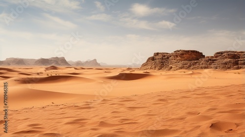 A vast expanse of sand dunes in the middle of a desert