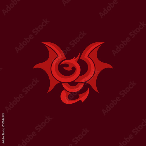 simple dragon logo for symbol or icon