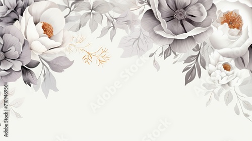 The background is gray and has a floral border