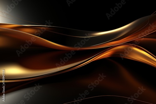 3D abstract wallpaper. Three-dimensional dark golden and black background. golden wallpaper. Black and gold background 