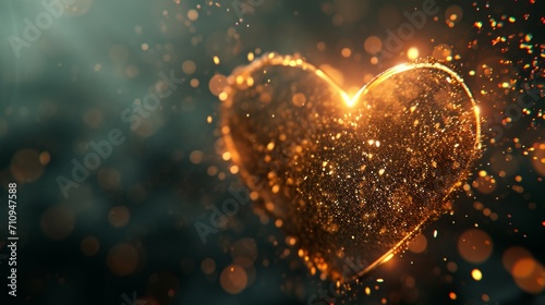 A heart made of particles and light. 