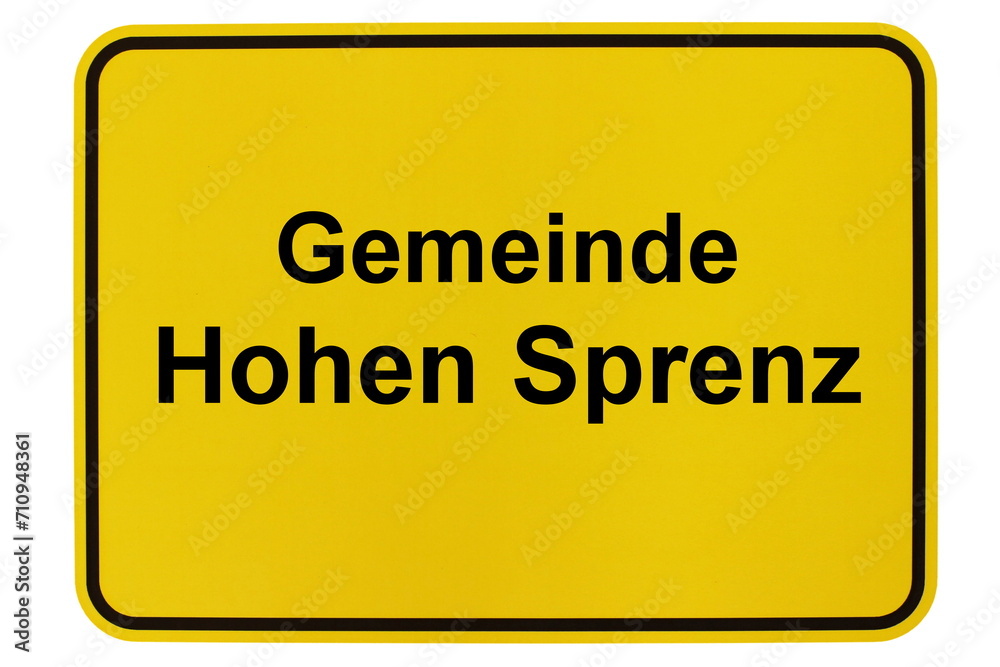 Illustration eines Ortsschildes der Gemeinde Hohen Sprenz in Mecklenburg-Vorpommern