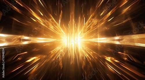 Radiant Golden Explosion in Dark Space
