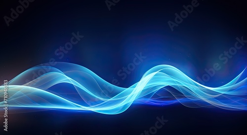 Serene Blue Waves on Dark Background