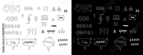 Doodle hand drawn 404 error page drawing	
