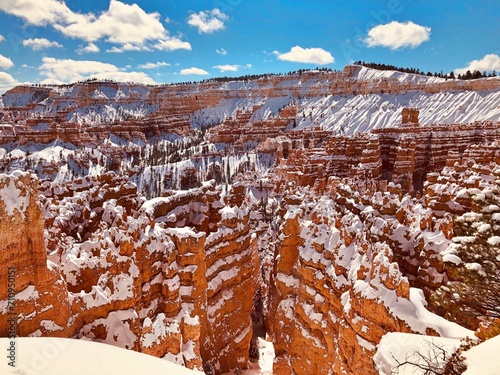 Hoodoos in winter, Bryce Canyon National Park, Utah.