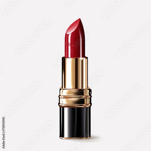 Red color lipstick isolated on white background