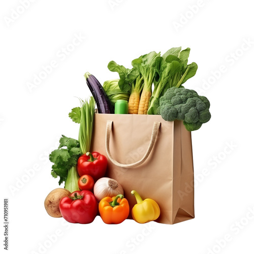 Paper bag with groceries clip art