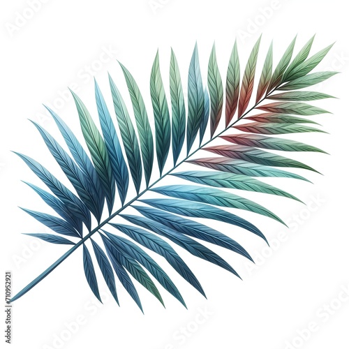 watercolor paint single tropic plant leaf isolated on white background © Oleksiy