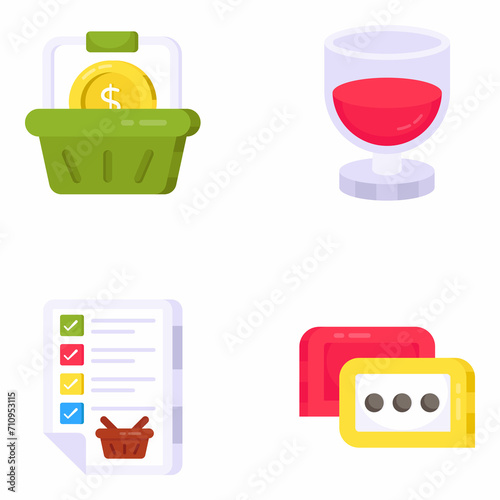 Pack of Shopping and Commerce Flat Icons 

