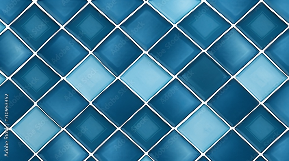 Fototapeta premium A blue grid of tiles with a retro look.