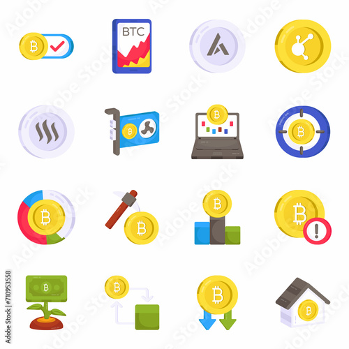 Pack of Finance Flat Icons 

