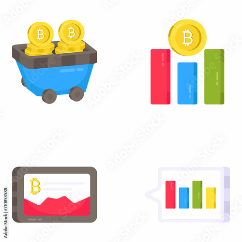 Pack of Digital Money Flat Icons 

