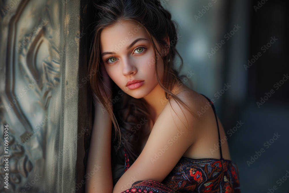Fototapeta premium Alluring gaze in rustic charm