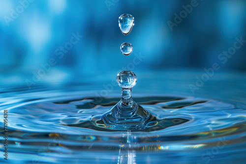 Water droplets and ripples