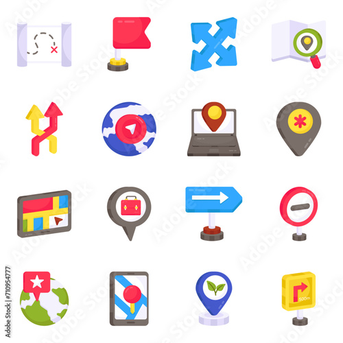 Pack of Navigation Flat Icons 

