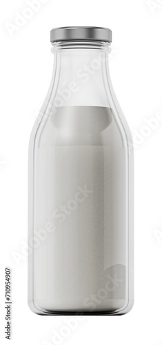 Milk bottle isolated on transparent background. 3D illustration