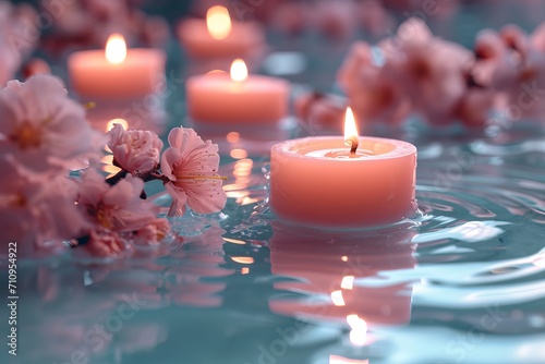 candles and flowers on the table