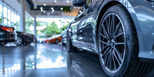 luxury car in a car showroom close-up Generative AI © València