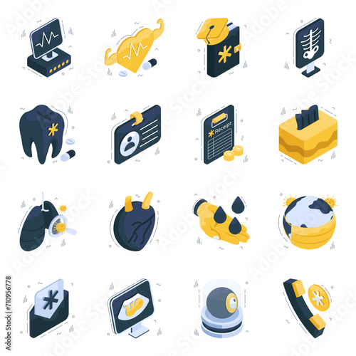 Pack of Medical and Healthcare Flat Icons

