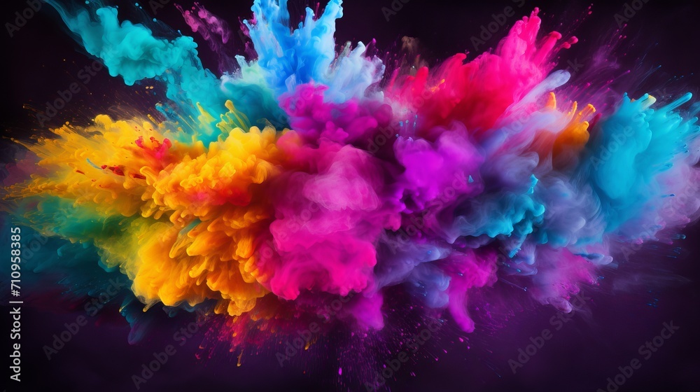 Mix and splash a colorful powder. Mix and splash a colorful powder.