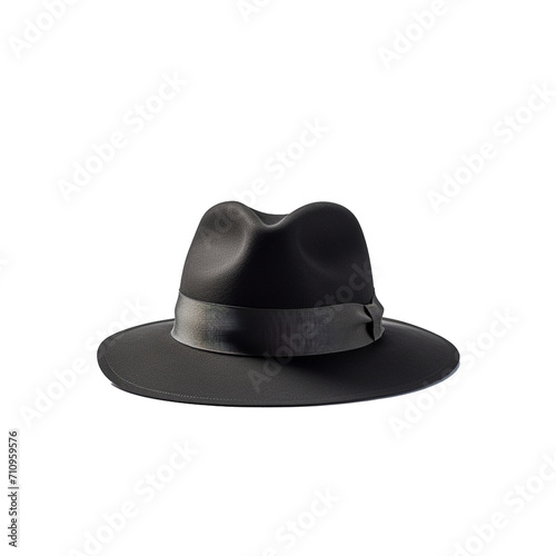 A Black Hat. Cutout isolated on a transparent background. PNG - AI Generative