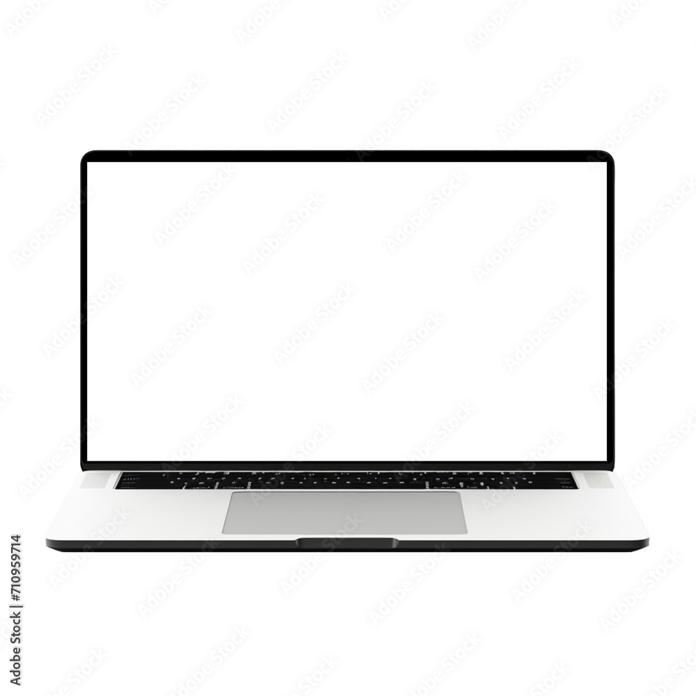 A Laptop Mockup. Cutout isolated on a transparent background. PNG - AI Generative A Laptop Mockup. Cutout isolated on a transparent background. PNG - AI Generative