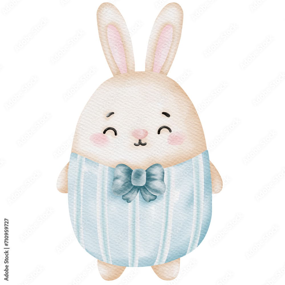 Obraz premium Cute watercolor of Baby Rabbits for Easter day