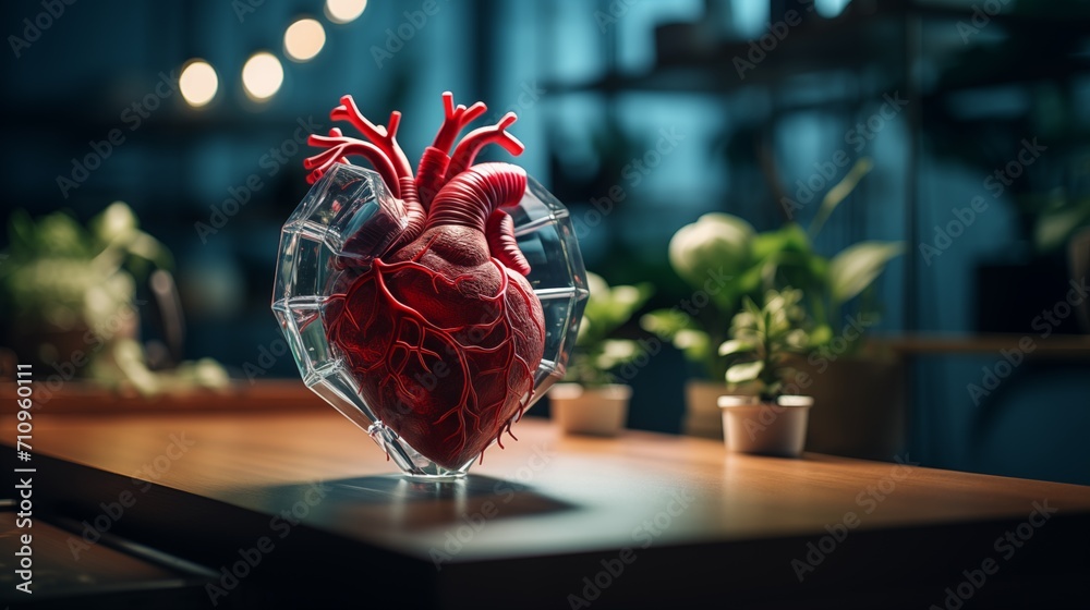 Digital technologies in medicine and scientific research of the body. Study of the human heart. - obrazy, fototapety, plakaty 