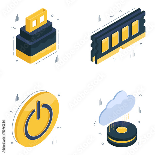 Set of Smart Technology Isometric Icons

