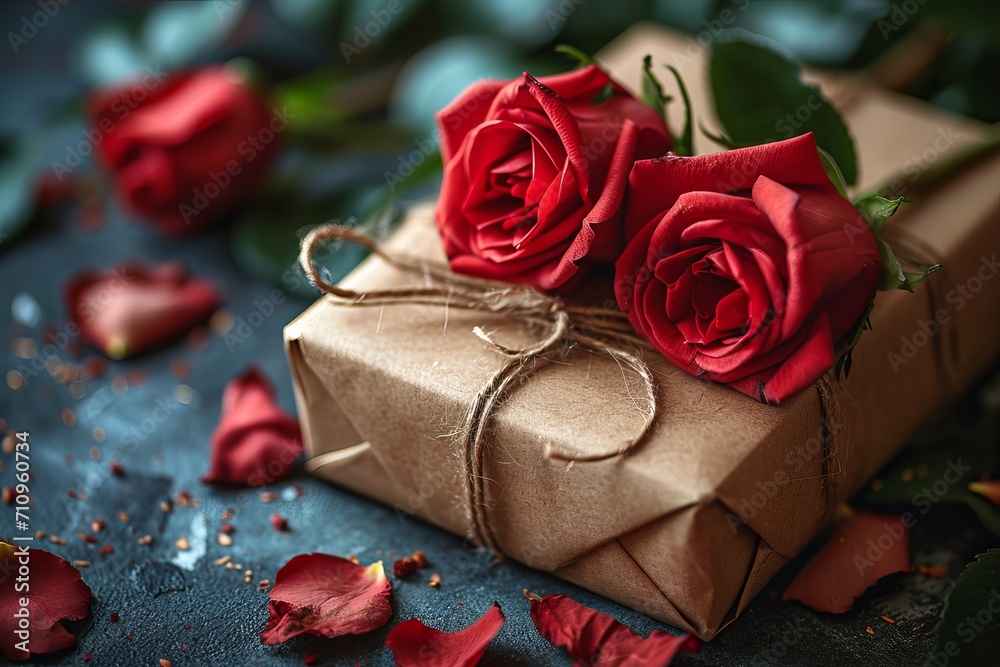 red rose and gift box red rose and gift box