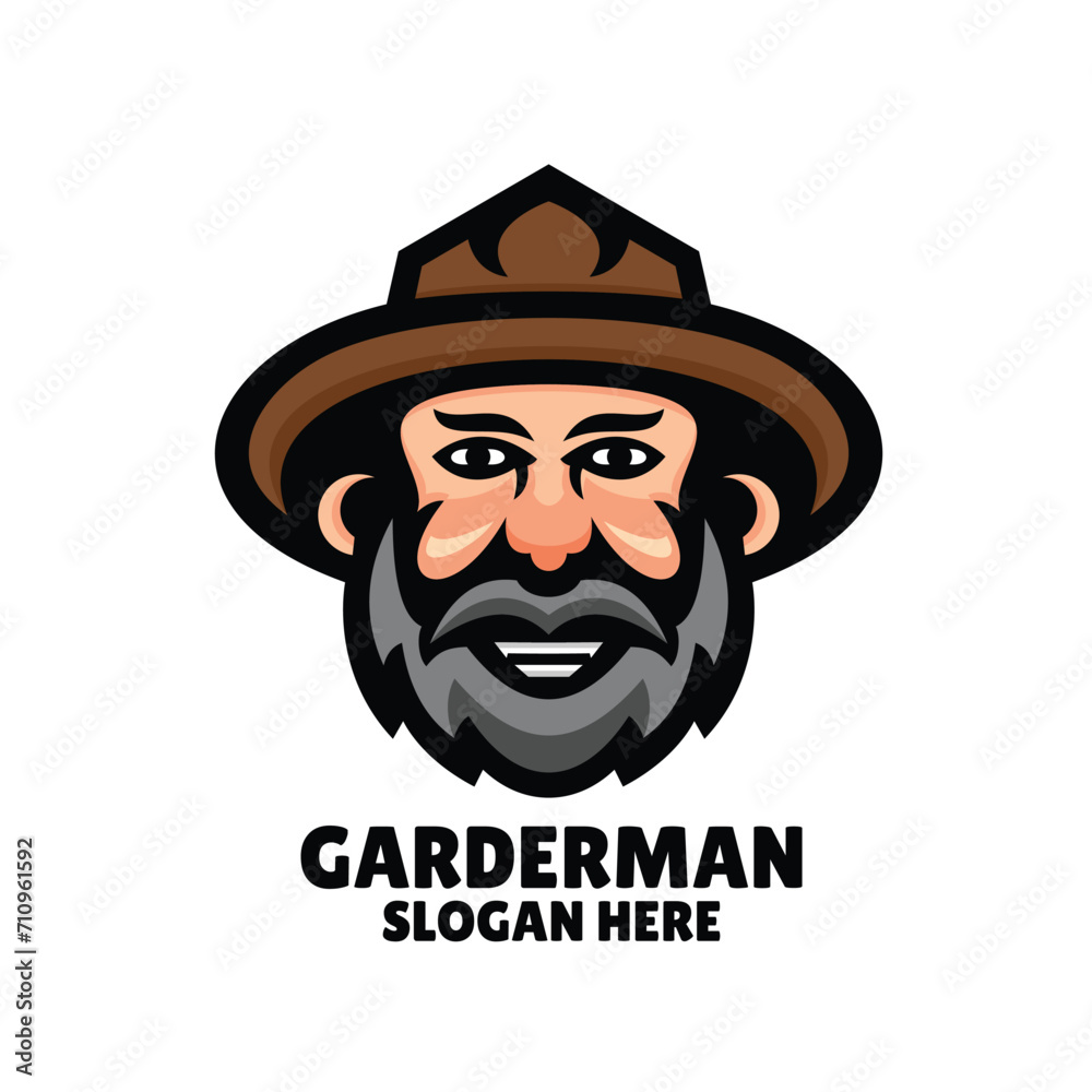 farmer simple mascot logo illustration