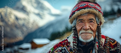 elderly shepherd in the Highlands Generative AI photo