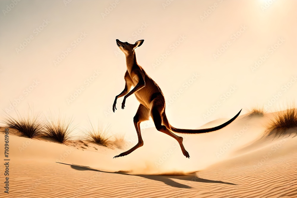 Fototapeta premium kangaroo in the desert