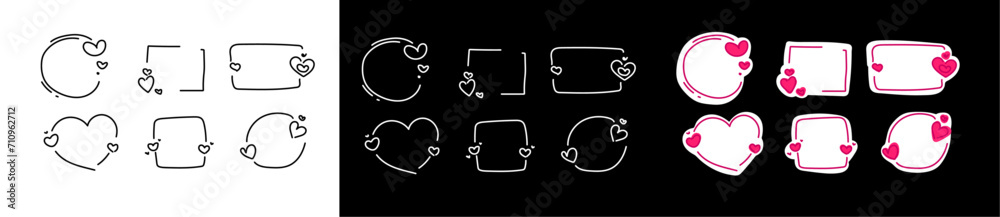 Doodle hand drawn heart frames. Decoration border with hearts. Heart border
Doodle hand drawn heart frames. Decoration border with hearts. Heart border