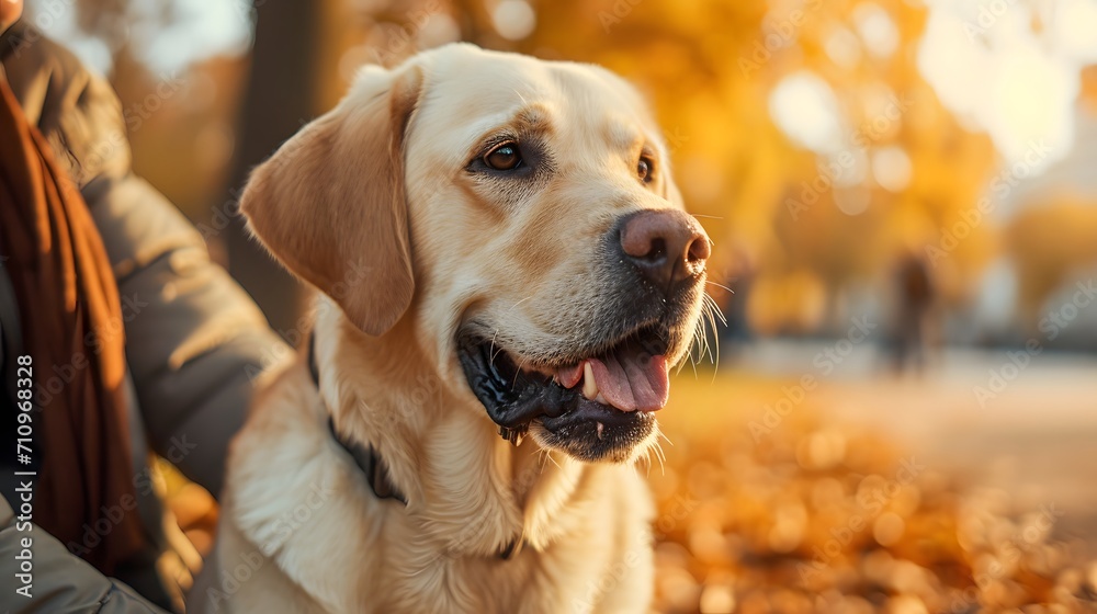 a diligent Labrador Retriever assisting its owner in retrieving items, demonstrating its helpfulness as a service dog a diligent Labrador Retriever assisting its owner in retrieving items, demonstrating its helpfulness as a service dog