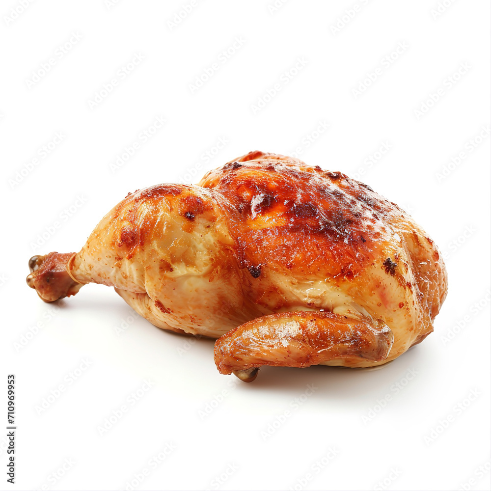 Cooked chicken isolated on a white background Cooked chicken isolated on a white background