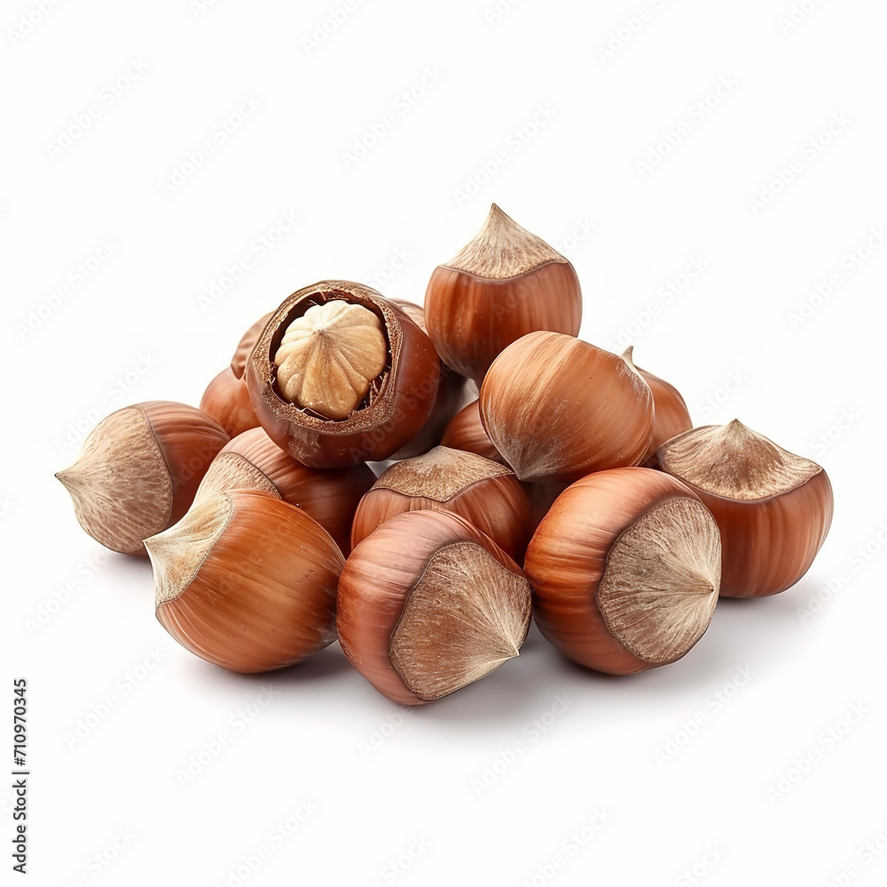 Hazelnuts isolated on a white background Hazelnuts isolated on a white background