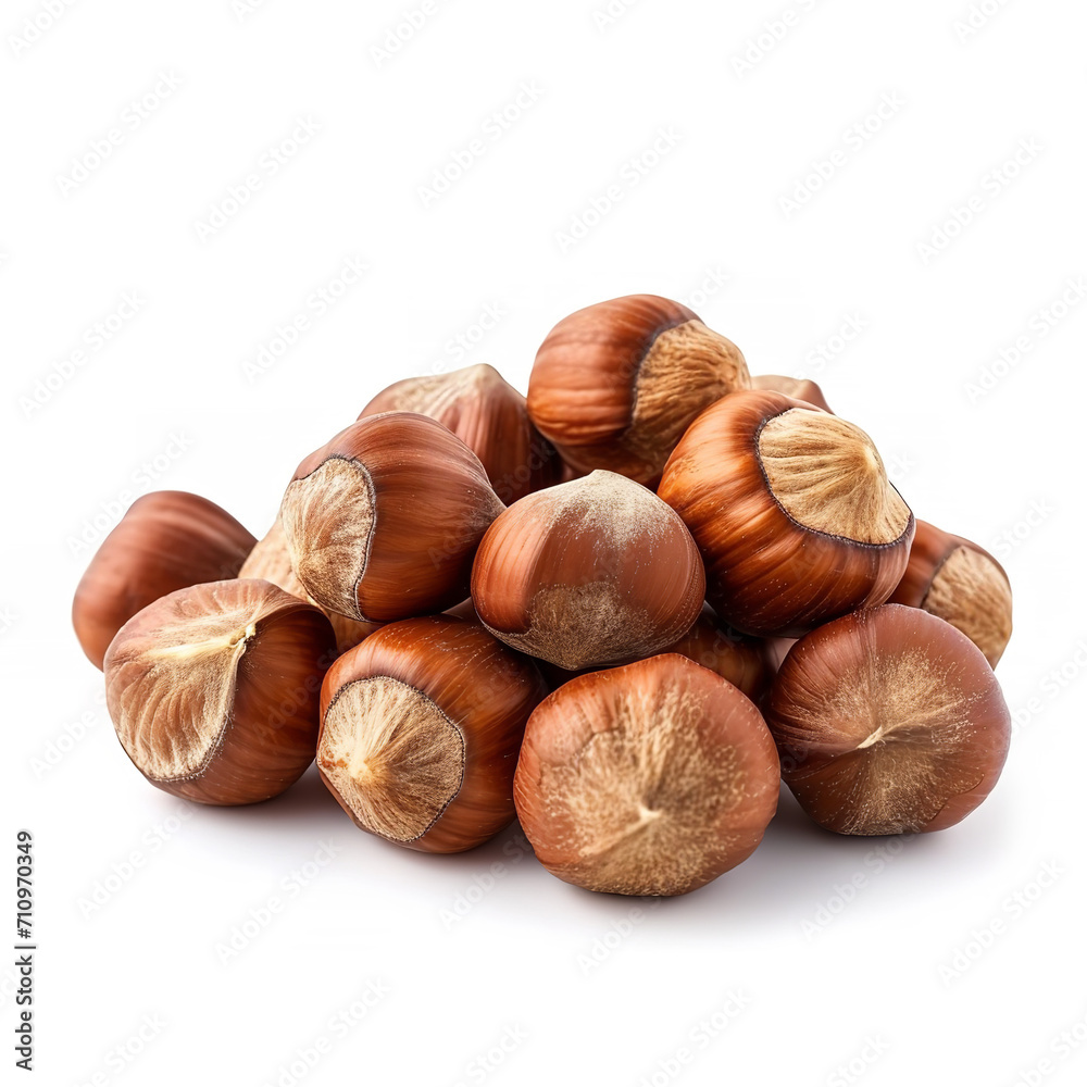 Hazelnuts isolated on a white background Hazelnuts isolated on a white background