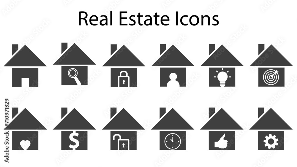 Real Estate Icon Set, Home Icon set Real Estate Icon Set, Home Icon set