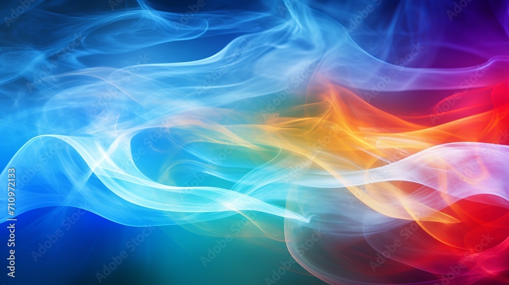 Smokey white light in motion that is colorful and smokey