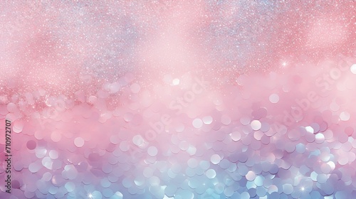 The background is made up of pastel pink and blue glitter