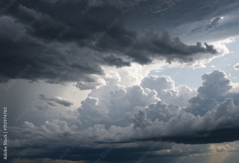 Gloomy sky and clouds depicting sadness and sorrow. Nature's melancholic backdrop with stormy clouds and lightning. Gray skies with fluffy white clouds darkened by thunder and sadness. A somber and mo Gloomy sky and clouds depicting sadness and sorrow. Nature's melancholic backdrop with stormy clouds and lightning. Gray skies with fluffy white clouds darkened by thunder and sadness. A somber and mo