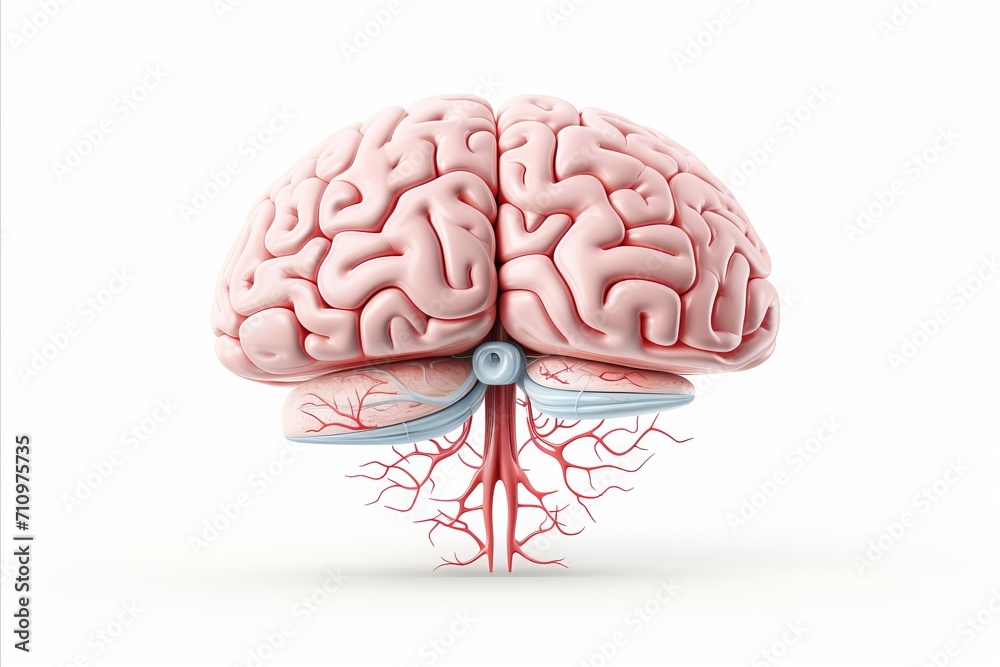 Realistic human brain detailed anatomy of the human brain isolated on ...