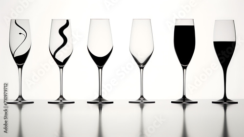 Elegant Art Deco Wine Glasses