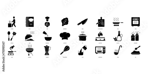 Cooking icons set. Set of editable stroke icons.Vector set of Cooking
