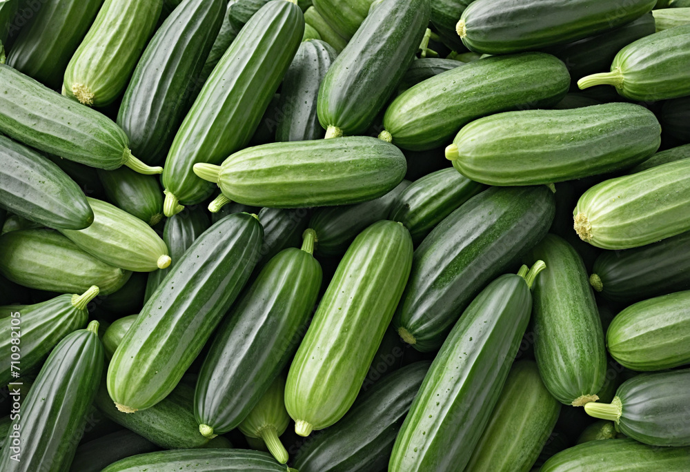 Freshly picked cucumbers stacked in a pile, whole cucumbers as a backdrop for a healthy food image, illuminated by natural sunlight. Freshly picked cucumbers stacked in a pile, whole cucumbers as a backdrop for a healthy food image, illuminated by natural sunlight.