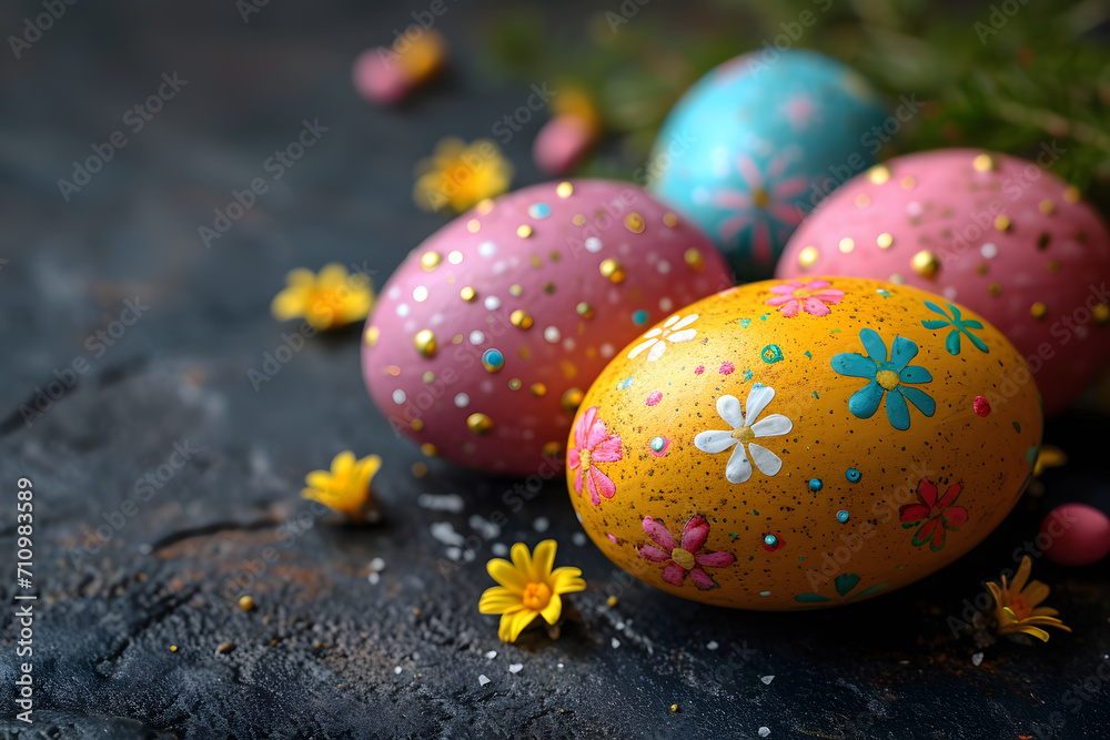 Obraz premium Easter background, Easter eggs